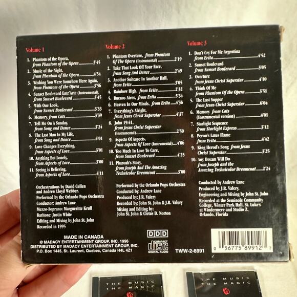 Andrew Lloyd Webber The Music The Magic 3 CD Box Set Orlando Pops Orchestra - Picture 2 of 7
